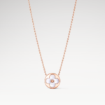 Rose Gold-Plated White Mother of Pearl Flower Necklace