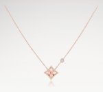 Rose Gold-Plated Pink Mother of Pearl Flower Necklace