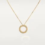 Gold-Plated CZ Circle Pendant Necklace