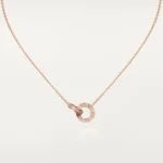 Gold-Plated Interlocking Circle CZ Necklace - Image 2