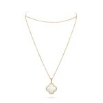 Gold-Plated Motif Pendant Long Necklace - Image 9