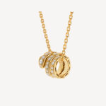 Gold-Plated CZ Triple Ring Snake Necklace
