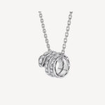 Gold-Plated CZ Triple Ring Snake Necklace - Image 5