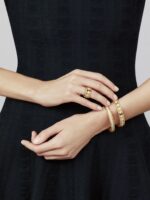 Gold-Plated CZ Beaded Bangle Bracelet - Image 2