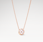 Rose Gold-Plated White Mother of Pearl Flower Necklace - Image 2