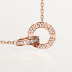 Gold-Plated Interlocking Circle CZ Necklace - Image 4