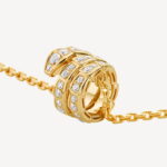 Gold-Plated CZ Triple Ring Snake Necklace - Image 3