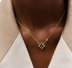Gold-Plated Black Onyx Star Necklace - Image 3