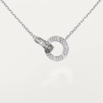 Gold-Plated Interlocking Circle CZ Necklace - Image 5