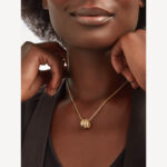 Gold-Plated CZ Triple Ring Snake Necklace - Image 4