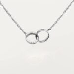 Gold-Plated Interlocking Double Ring CZ Necklace - Image 6
