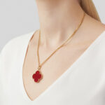 Gold-Plated Motif Pendant Long Necklace - Image 5